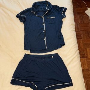 Stars above navy blue pajama set